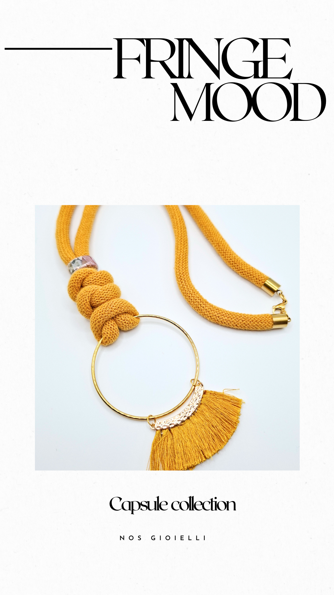 Mustard fringe necklace