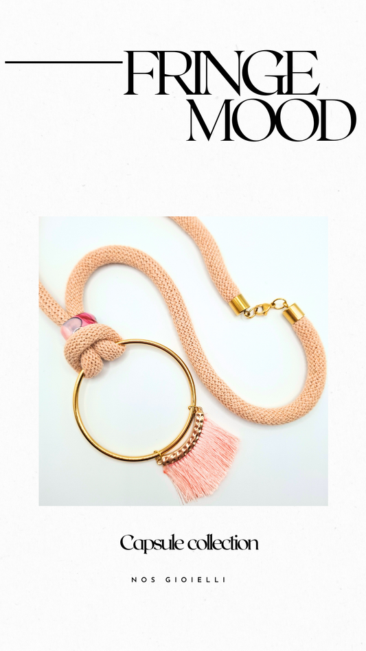 Collana frange rosa