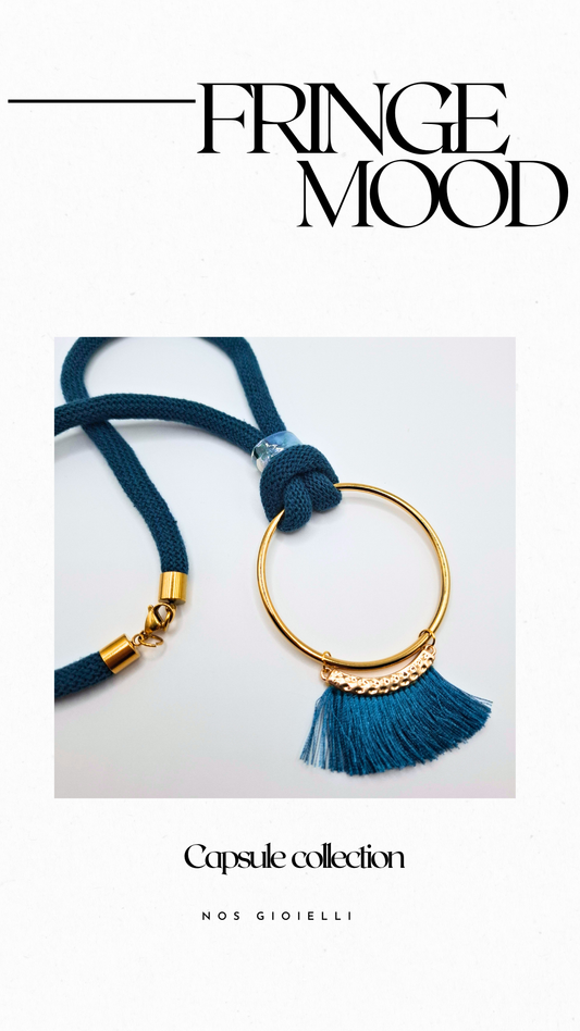 Collana frange blu