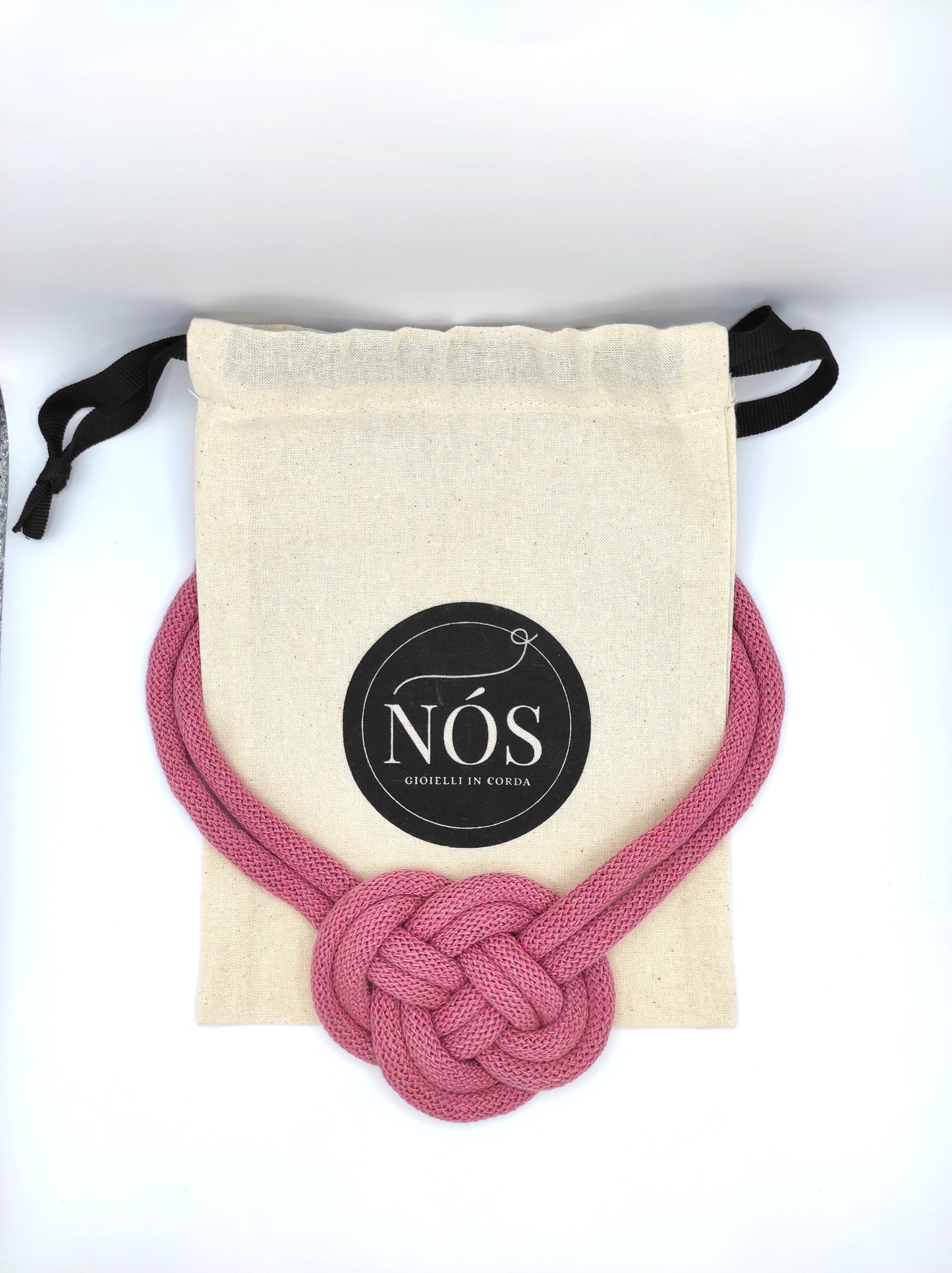 Collana in cotone modello Gea, color blossom.