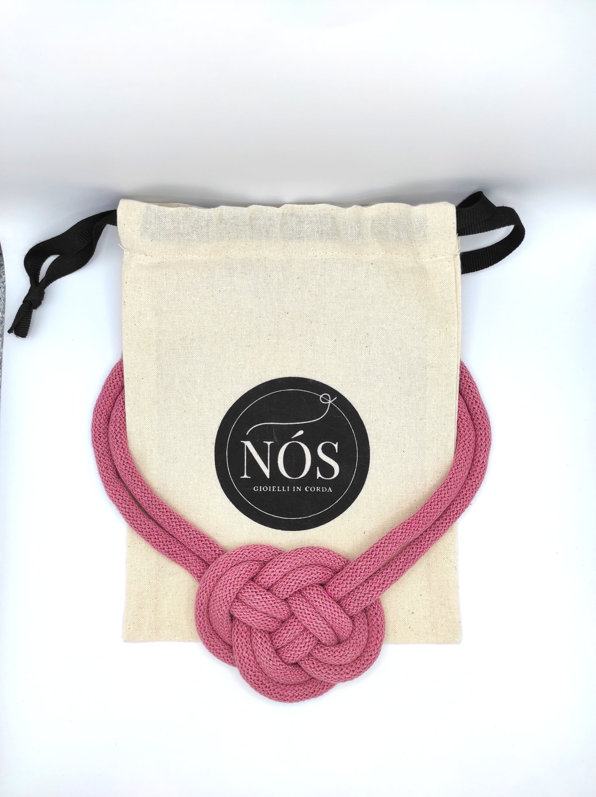 Collana in cotone modello Gea, color blossom.