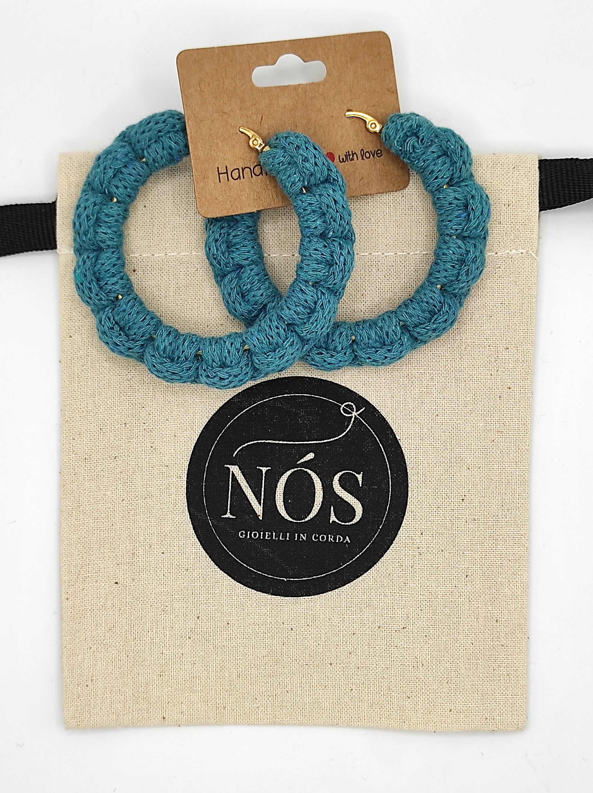 Orecchini Diana, color teal.