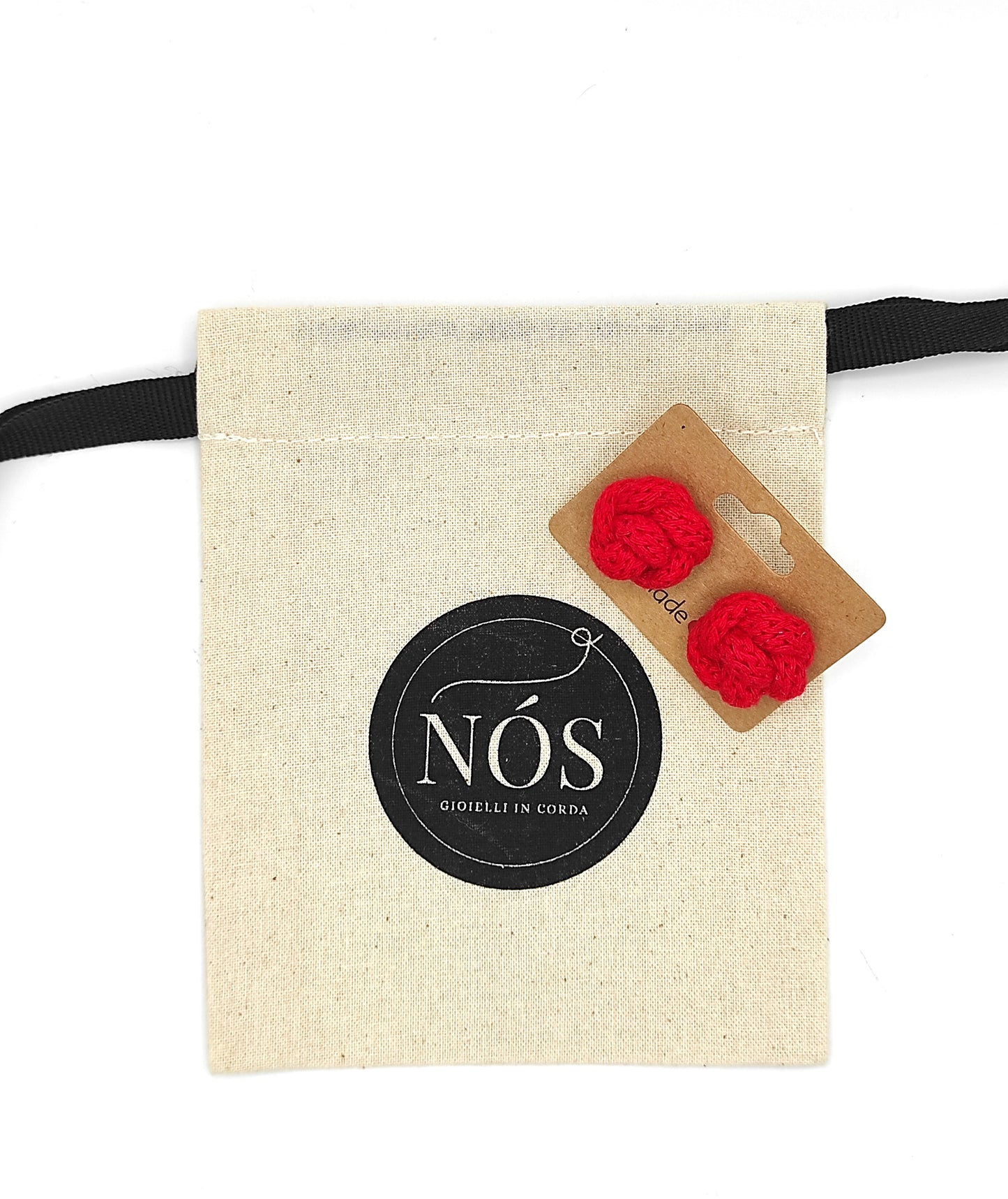 Orecchini Rosae, color classic red.
