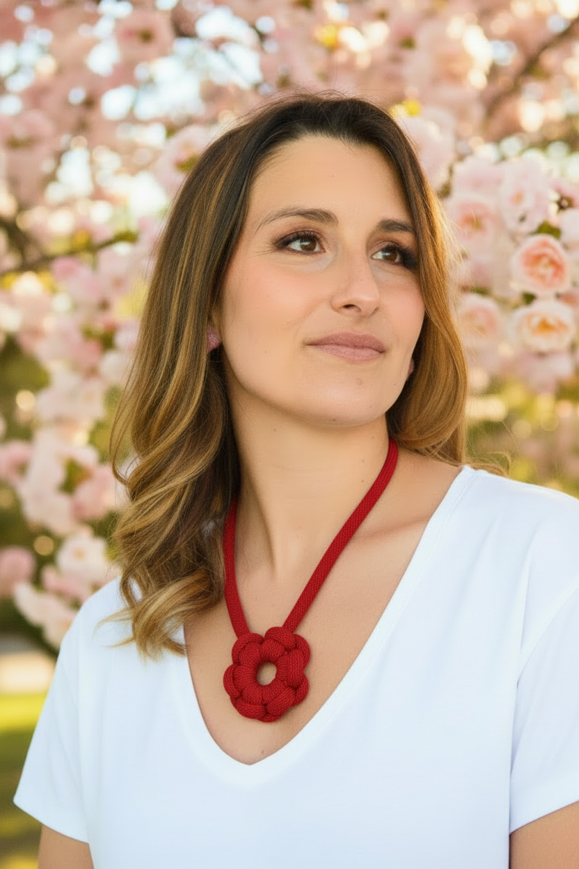 Collana fiore classic red