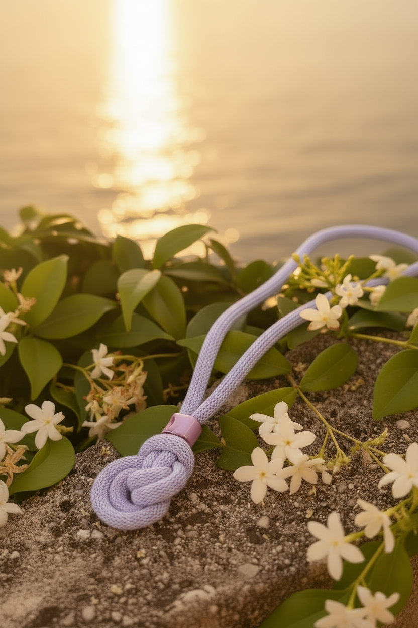 Collana lavanda - orizzontale sul muretto