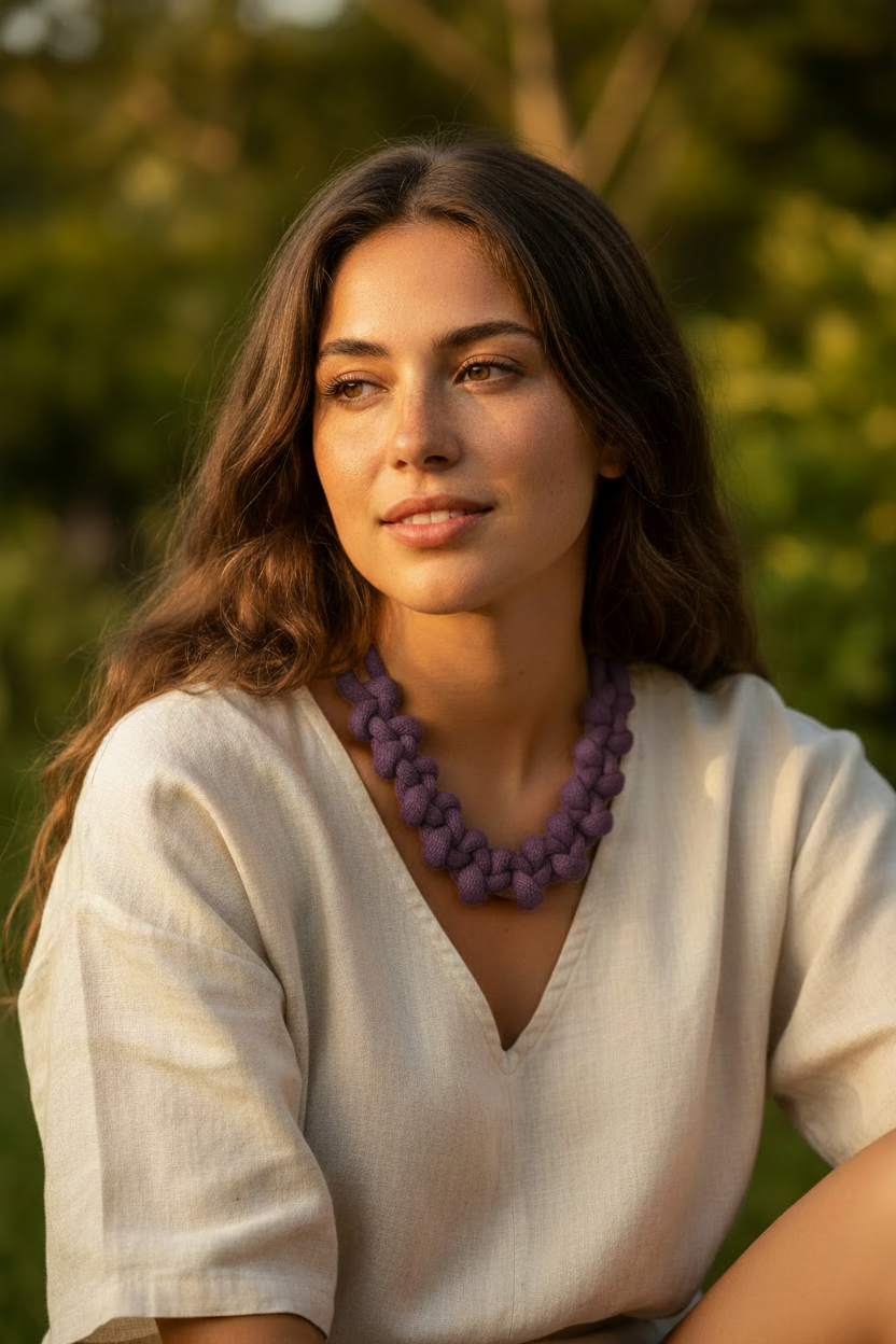 Collana Penelope Violet - modella naturale