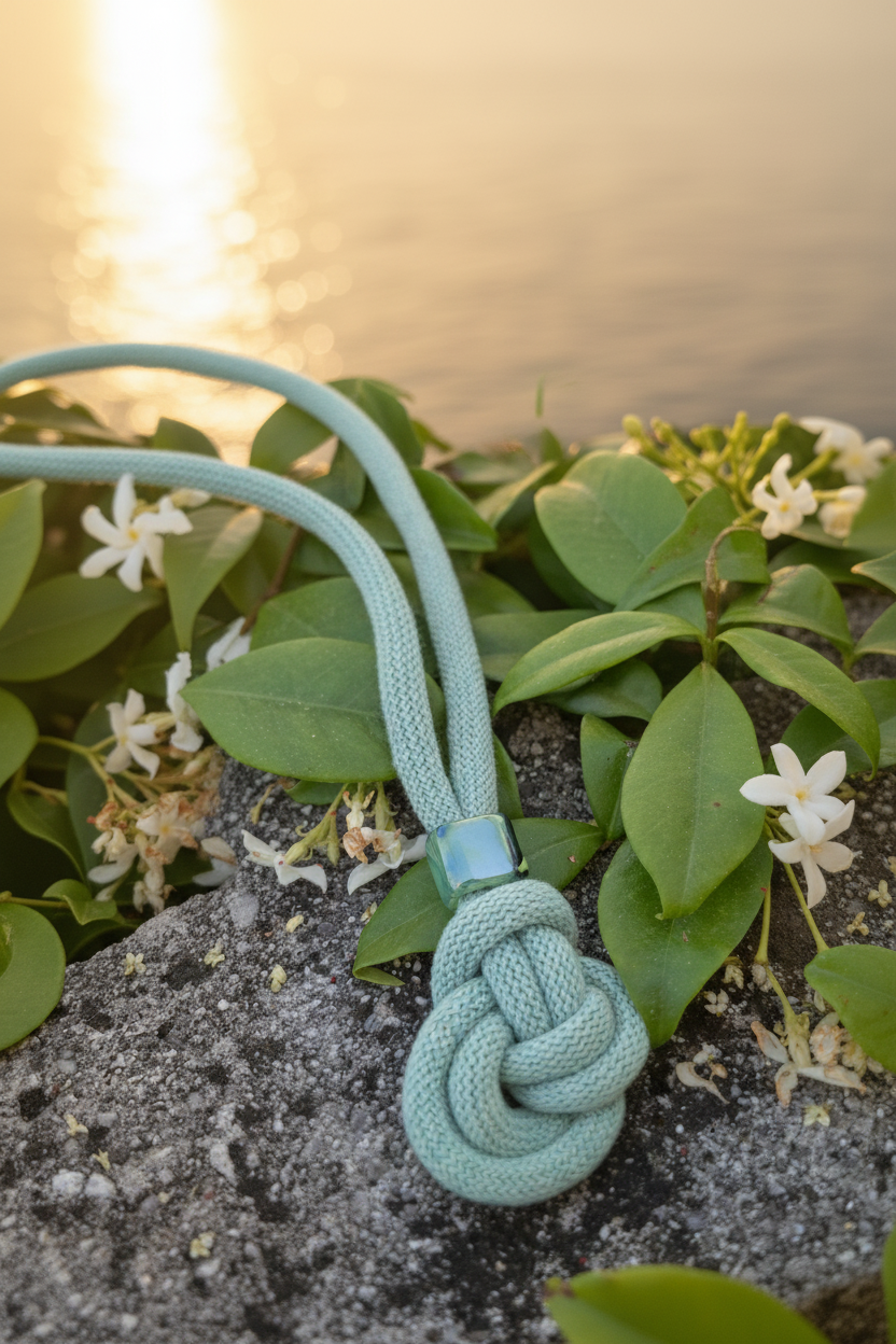 Collana verde salvia - mare e gelsomino