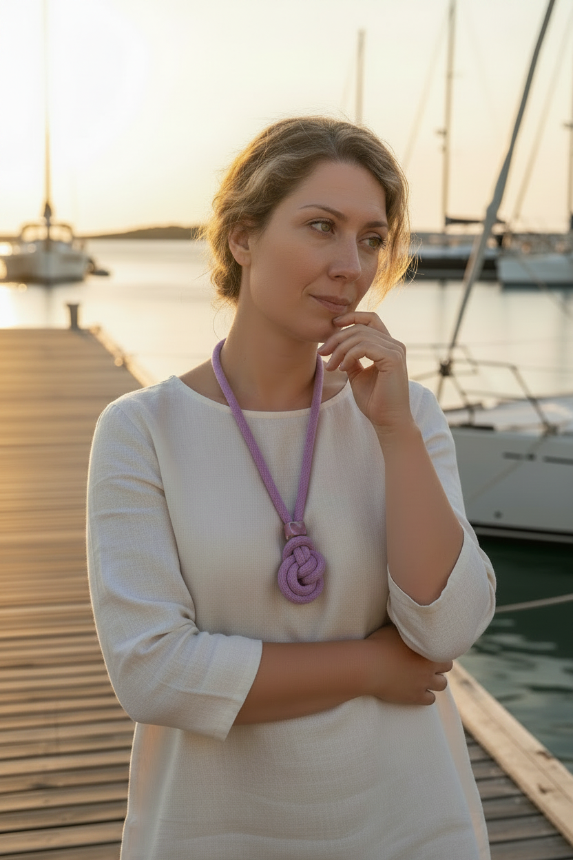 Modella Nós - collana lavanda