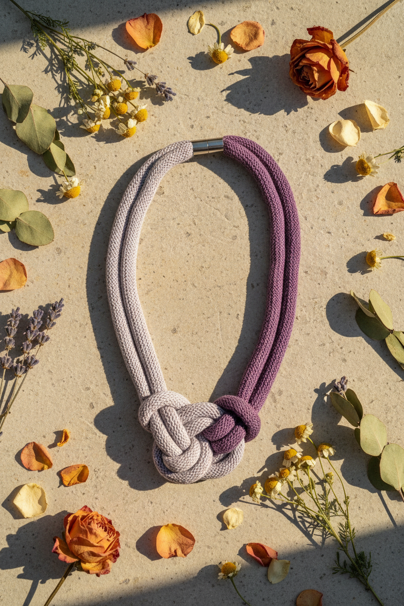 Nós Gioielli – Flat Lay Grigio Lavanda + Viola con Fiori Secchi