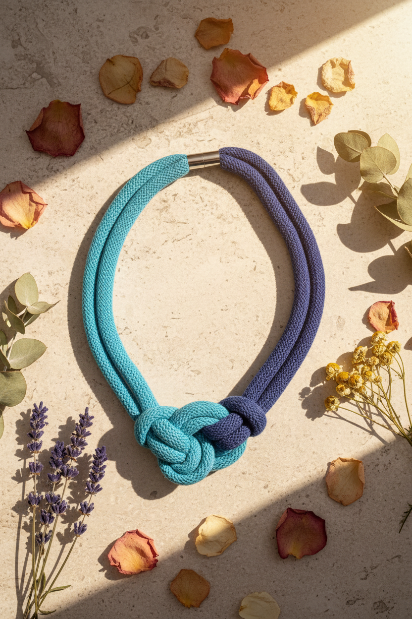 Nós Gioielli – Flat Lay Turchese + Navy con Fiori Secchi