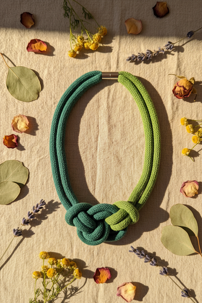 Nós Gioielli – Flat Lay Verde Teal + Oliva con Fiori Secchi